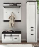 Garderobe Set 4-teilig Stove in wei Pinie und anthrazit Landhaus Garderobenkombination 164 x 201 cm