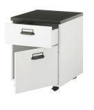 Rollcontainer Stove in wei Pinie und anthrazit Landhaus Schreibtisch Container 47 x 60 cm