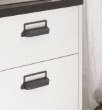 Schreibtisch Set mit Rollcontainer Stove in wei Pinie und anthrazit Landhaus