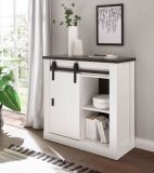 Brombel Set Stove in wei Pinie und anthrazit Landhaus mit Aktenschrank