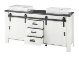 Doppelwaschtisch Stove in wei Pinie und anthrazit Landhaus Waschtisch Set inkl. 2 x Waschbecken 164 cm
