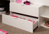 Parisot Hochbett Milky1 in wei und grau Loft Kinder- und Jugendzimmer Bett mit Stauraum