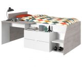 Parisot Hochbett Milky1 in wei und grau Loft Kinder- und Jugendzimmer Bett mit Stauraum