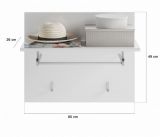 Garderobenpaneel Leon in wei Wandgarderobe 60 x 49 cm