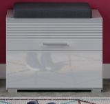 Garderobe Sitzbank Leon in wei Hochglanz Garderobenbank Schuhschrank 60 x 47 cm