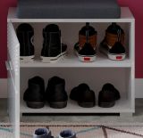 Garderobe Sitzbank Leon in wei Hochglanz Garderobenbank Schuhschrank 60 x 47 cm