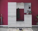Garderobenschrank Leon in wei Hochglanz Garderobe oder groer Schuhschrank 55 x 190 cm