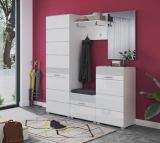 Garderobe Set 5-teilig Leon in wei Hochglanz Garderobenkombination 170 x 190 cm