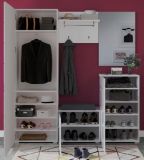 Garderobe Set 5-teilig Leon in wei Hochglanz Garderobenkombination 170 x 190 cm