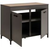 Parisot Kche Moove2 in grau und Eiche hell Kchenschrank Set 3-tlg. mit Kchentheke und Kchenregal