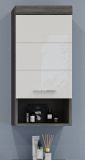 Badezimmer Hngeschrank Shawn in wei Hochglanz und Rauchsilber grau Badschrank 37 x 79 cm
