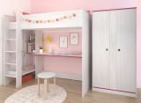 Parisot Kinder- und Jugendzimmer Smoozy4 in wei Kiefer mit blau oder pink Komplett-Set 2-teilig