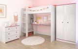 Parisot Kinder- und Jugendzimmer Smoozy28 in wei Kiefer mit blau oder pink Komplett-Set 3-teilig