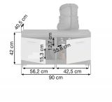 Garderobe Sitzbank Shawn in wei Hochglanz und Rauchsilber grau Garderobenbank 90 x 44 cm