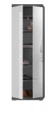 Garderobenschrank Shawn in wei Hochglanz und Rauchsilber grau Garderobe oder groer Schuhschrank mit Spiegel 62 x 197 cm