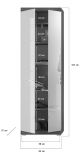 Garderobenschrank Shawn in wei Hochglanz und Rauchsilber grau Garderobe oder groer Schuhschrank mit Spiegel 62 x 197 cm