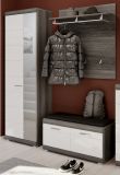 Garderobenpaneel Shawn in Rauchsilber grau Wandgarderobe 90 x 98 cm