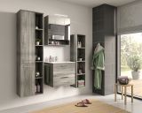 Badezimmer Hngeregal Jacky in Rauchsilber grau Badmbel Regal hngend 30 x 136 cm