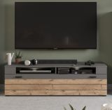 TV-Lowboard Freno in Nox Eiche und Basalt grau TV Unterteil 140 x 43 cm