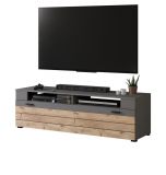 TV-Lowboard Freno in Nox Eiche und Basalt grau TV Unterteil 140 x 43 cm