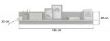Wandboard Freno in Nox Eiche und Basalt grau matt Wandregal B�cherregal 140 cm