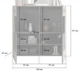 Highboard Freno in Nox Eiche und Basalt grau matt Wohn- und Esszimmer Anrichte 120 x 117 cm