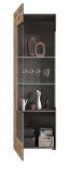Vitrine Freno in Nox Eiche und Basalt grau matt Wohn- und Esszimmer Standvitrine mit LED Beleuchtung 60 x 194 cm