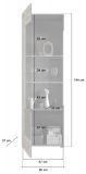 Vitrine Freno in Nox Eiche und Basalt grau matt Wohn- und Esszimmer Standvitrine mit LED Beleuchtung 60 x 194 cm