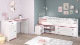 Parisot Kinder- und Jugendzimmer Smoozy27 in wei Kiefer mit blau oder pink Komplett-Set 3-teilig