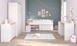 Parisot Kinder- und Jugendzimmer Smoozy36 in wei Kiefer mit blau oder pink Komplett-Set 5-teilig