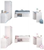 Parisot Kinder- und Jugendzimmer Smoozy36 in wei Kiefer mit blau oder pink Komplett-Set 5-teilig