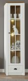 Vitrine Seyne in wei Pinie und Eiche hell Landhaus Vitrinenschrank 50 x 198 cm