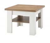 Couchtisch Seyne in wei Pinie und Eiche hell Landhaus Beistelltisch 70 x 70 cm