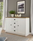 Sideboard Seyne in wei Pinie und Eiche hell Landhaus Kommode 130 x 88 cm