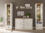Sideboard Seyne in wei Pinie und Eiche hell Landhaus Kommode 130 x 88 cm