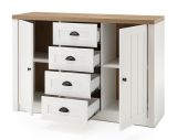 Sideboard Seyne in wei Pinie und Eiche hell Landhaus Kommode 130 x 88 cm
