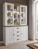 Buffetschrank Seyne in wei Pinie und Eiche hell Landhaus Buffet 130 x 198 cm