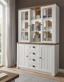 Buffetschrank Seyne in wei Pinie und Eiche hell Landhaus Buffet 130 x 198 cm