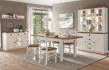 Buffetschrank Seyne in wei Pinie und Eiche hell Landhaus Buffet 130 x 198 cm