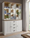 Buffetschrank Seyne in wei Pinie und Eiche hell Landhaus Buffet 130 x 198 cm