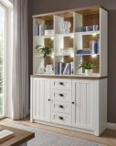 Buffetschrank Seyne in wei Pinie und Eiche hell Landhaus Buffet 130 x 198 cm