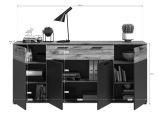 Sideboard Tomaso in Nox Eiche und Basalt grau Wohn- und Esszimmer Kommode 200 x 91 cm