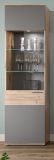 Vitrine Tomaso in Nox Eiche und Basalt grau Wohn- und Esszimmer Vitrinenschrank 57 x 200 cm