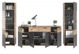 Wohnwand Tomaso in Nox Eiche und Basalt grau Wohnkombination 3-teilig 344 x 200 cm