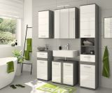 Badezimmer Spiegelschrank Bailey in Rauchsilber grau Badschrank 3-trig 60 x 77 cm