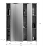 Badezimmer Spiegelschrank Bailey in Rauchsilber grau Badschrank 3-trig 60 x 77 cm