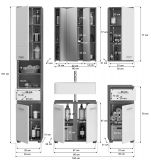 Badmbel Set 5-teilig Bailey in wei Hochglanz und Rauchsilber grau Badkombination 164 x 191 cm