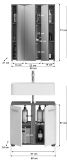 Badmbel Set 2-teilig Bailey in wei Hochglanz und Rauchsilber grau Badkombination Breite 60 cm
