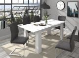 Esstisch Selen in wei Kchentisch ausziehbar mit Einlegeplatte 160 - 200 x 90 cm