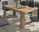 Esstisch Selen in Nox Eiche Kchentisch ausziehbar mit Einlegeplatte 160 - 200 x 90 cm